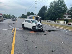 Firefighters respond to crash with entrapment on County Line Road